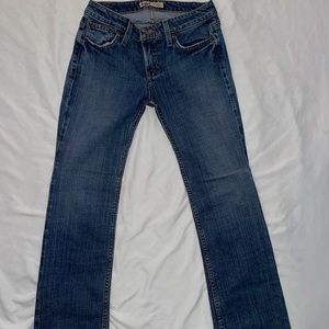 Size 1 low rise boot cut jeans